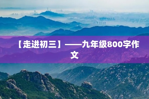 【走进初三】——九年级800字作文