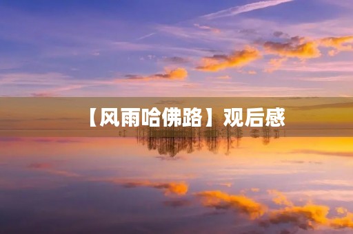 【风雨哈佛路】观后感