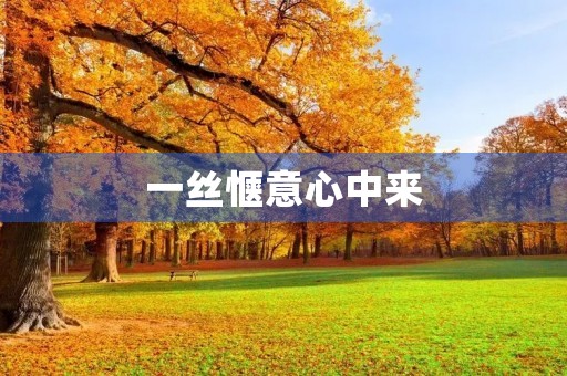 一丝惬意心中来 一丝惬意心中来
