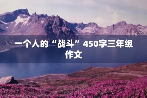 一个人的“战斗”450字三年级作文 一个人的“战斗”450字三年级作文