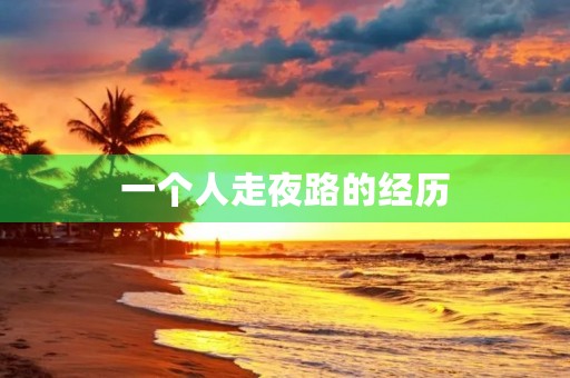 一个人走夜路的经历