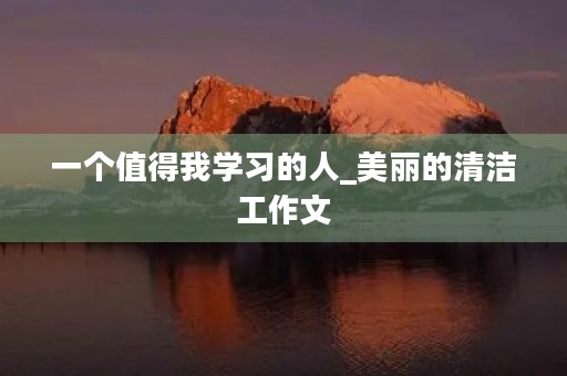 一个值得我学习的人_美丽的清洁工作文
