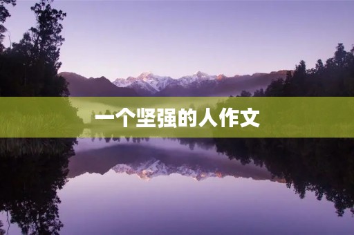 一个坚强的人作文 一个坚强的人作文