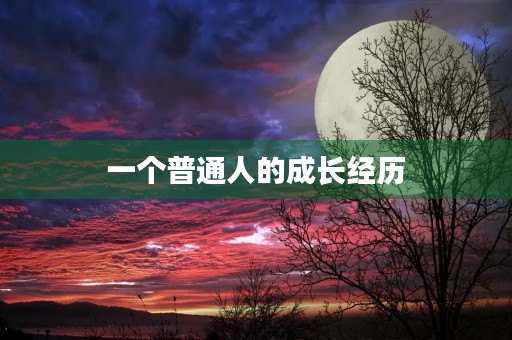 一个普通人的成长经历