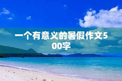 一个有意义的暑假作文500字 一个有意义的暑假作文500字