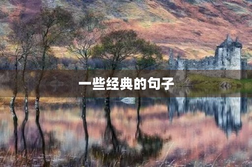 一些经典的句子，一些经典的句子摘抄