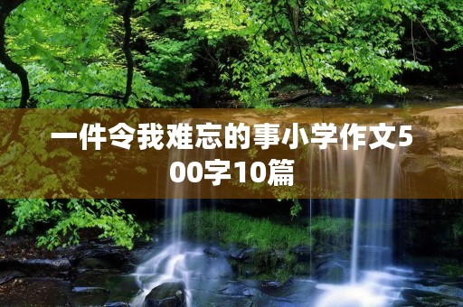 一件令我难忘的事小学作文500字10篇