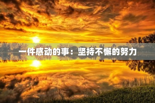 一件感动的事:坚持不懈的努力 一件感动的事:坚持不懈的努力