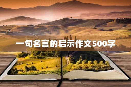 一句名言的启示作文500字