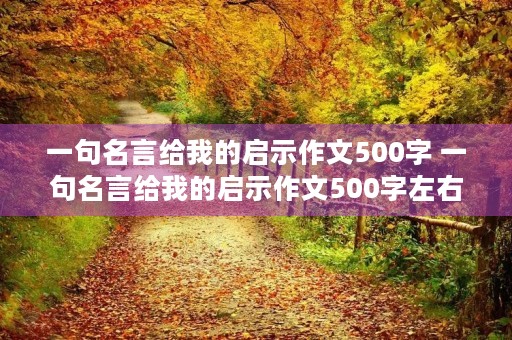 一句名言给我的启示作文500字 一句名言给我的启示作文500字左右六年级