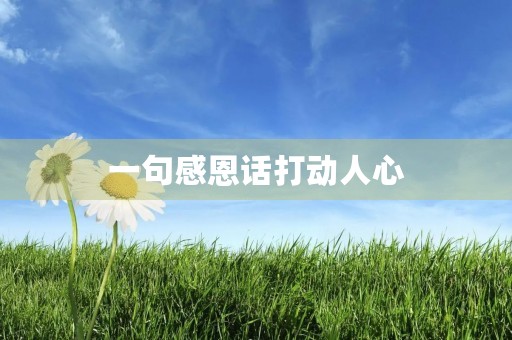 一句感恩话打动人心，感恩话语暖心的一段话