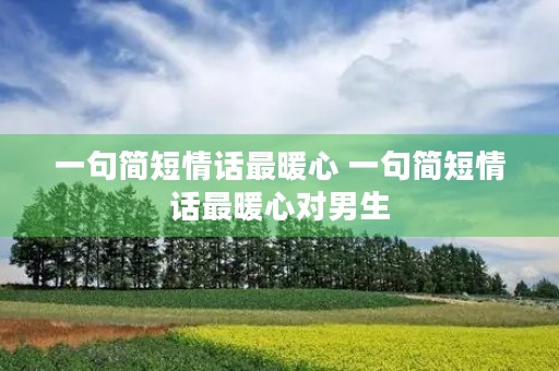 一句简短情话最暖心 一句简短情话最暖心对男生