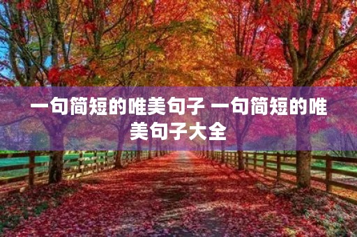 一句简短的唯美句子 一句简短的唯美句子大全