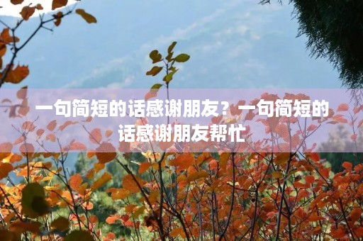 一句简短的话感谢朋友?一句简短的话感谢朋友帮忙 一句简短的话感谢朋友?一句简短的话感谢朋友帮忙
