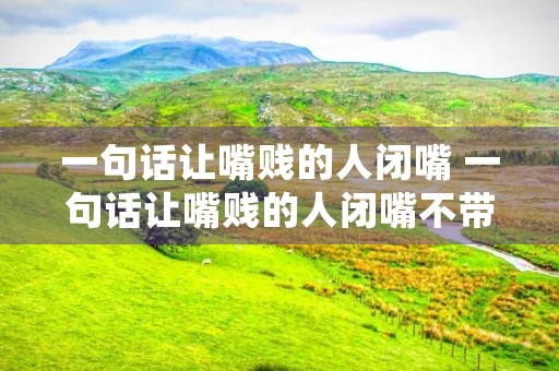 一句话让嘴贱的人闭嘴 一句话让嘴贱的人闭嘴不带脏字
