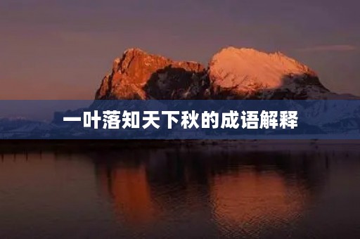 一叶落知天下秋的成语解释 一叶落知天下秋的成语解释