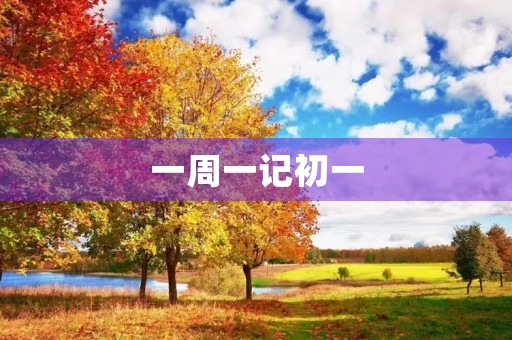 一周一记初一