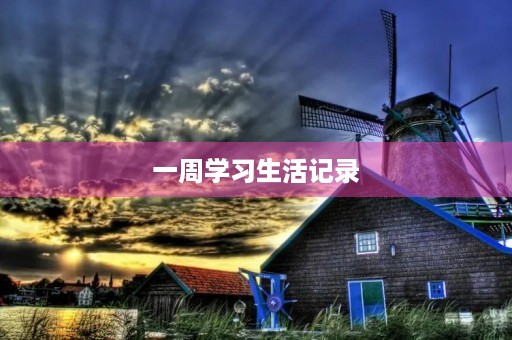 一周学习生活记录