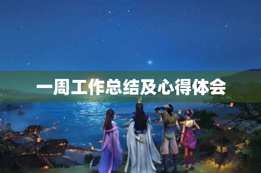 一周工作总结及心得体会