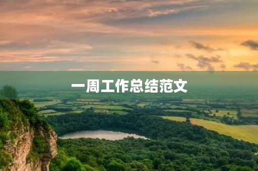 一周工作总结范文