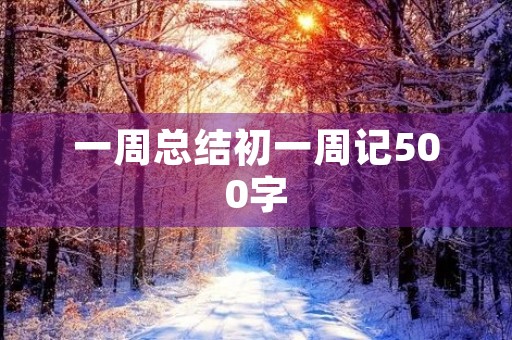 一周总结初一周记500字 一周总结初一周记500字