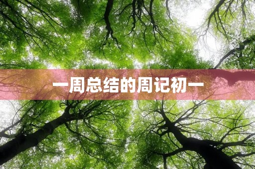 一周总结的周记初一 一周总结的周记初一