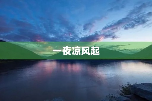 一夜凉风起，中秋伤感难禁