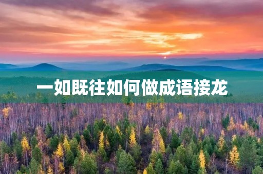 一如既往如何做成语接龙