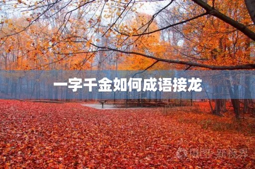 一字千金如何成语接龙