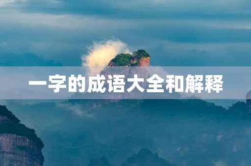 一字的成语大全和解释