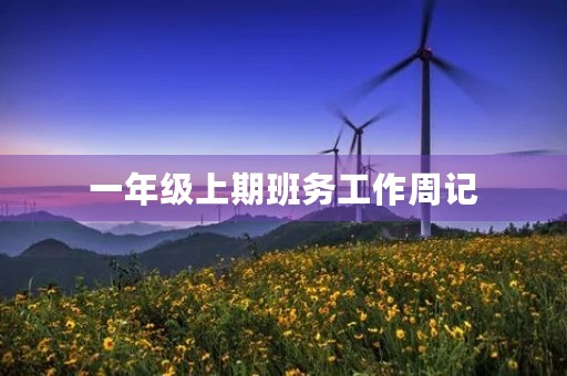 一年级上期班务工作周记