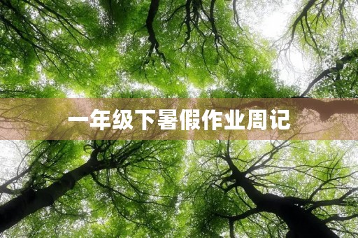 一年级下暑假作业周记 一年级下暑假作业周记