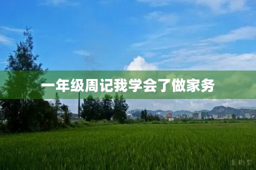 一年级周记我学会了做家务 一年级周记我学会了做家务