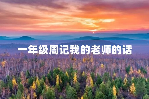 一年级周记我的老师的话 一年级周记我的老师的话