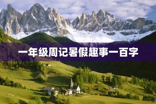 一年级周记暑假趣事一百字