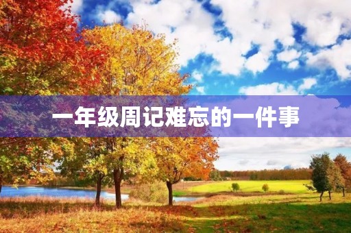 一年级周记难忘的一件事