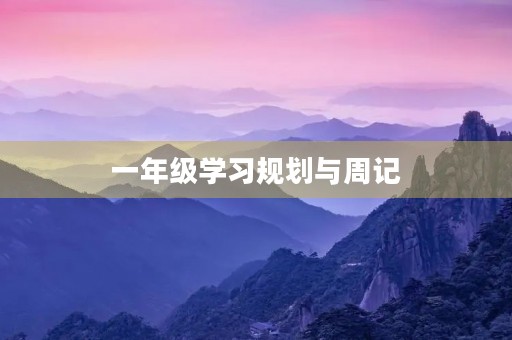 一年级学习规划与周记