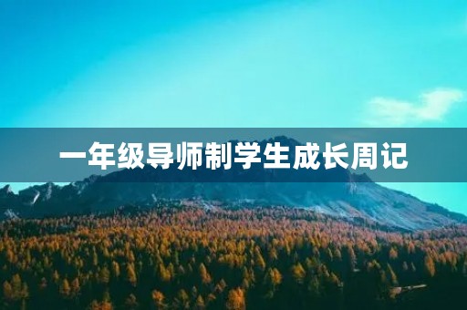 一年级导师制学生成长周记