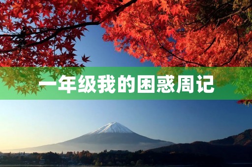 一年级我的困惑周记