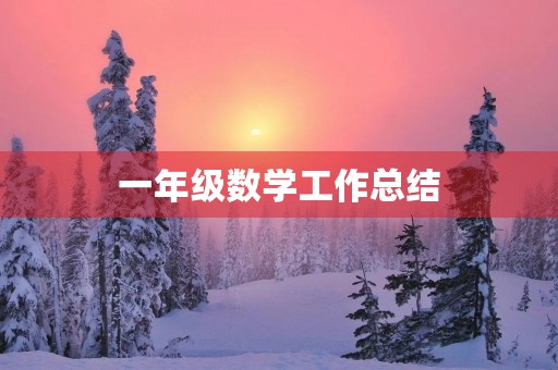 一年级数学工作总结