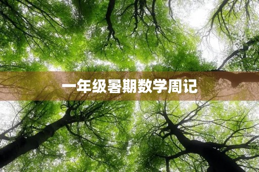一年级暑期数学周记