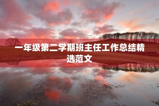 一年级第二学期班主任工作总结精选范文