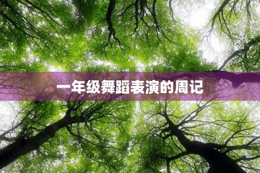 一年级舞蹈表演的周记 一年级舞蹈表演的周记