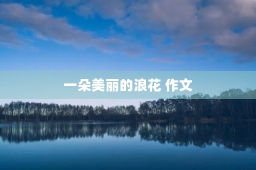 一朵美丽的浪花 作文