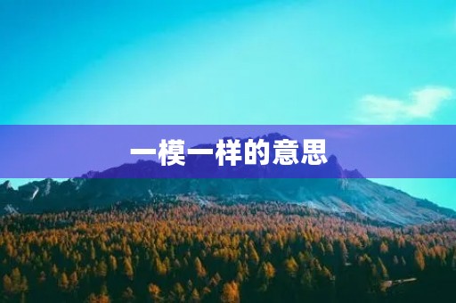 一模一样的意思(一模一样的意思) 一模一样的意思(一模一样的意思)