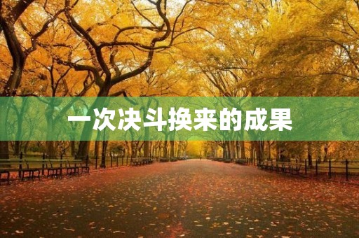 一次决斗换来的成果 一次决斗换来的成果