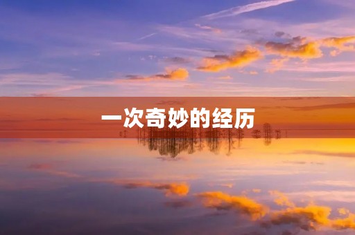 一次奇妙的经历