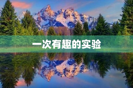 一次有趣的实验