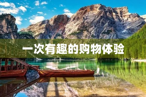 一次有趣的购物体验