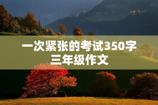 一次紧张的考试350字三年级作文 一次紧张的考试350字三年级作文